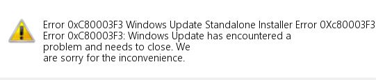The Windows 0xc80003f3 bug has been resolved