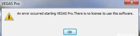 Fixed Vegas Pro startup error
