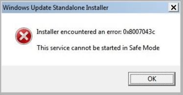 Fixed Windows Update error 0x8007043C