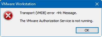How do I solve the problem: VMware authorization service does not work