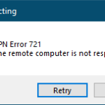 Fix VPN error 721: Remote computer does not respond