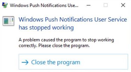 Fixed the 'Windows push notification user service that wasn't working' bug
