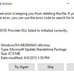 Windows update bug fix 0x8009001D