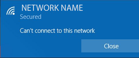 Fix Windows Error : Can't connect to this network