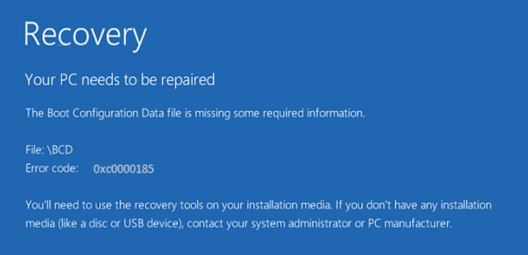 Fixing BSOD 0xc0000185 recovery error in Windows 10
