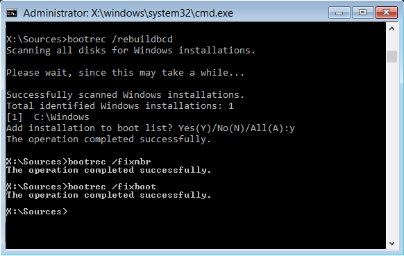 To fix boot configuration error 0xc0000454