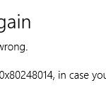 How to fix Windows 10 error code 0x80248014