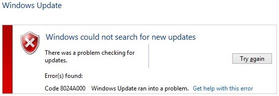 How to resolve windows update error 0x8024a000