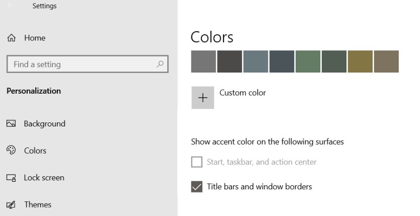 How to fix the grayed out display color in Windows 10 taskbar